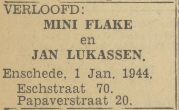 Esstraat 70 Mini Flake advertentie Twentsch nieuwsblad 30-12-1943.jpg