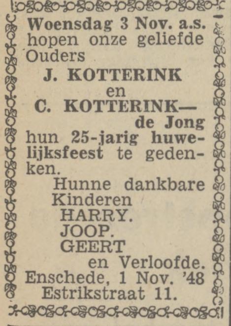 Estrikstraat 11 J. Kotterink advertentie Tubantia 1-11-1948.jpg