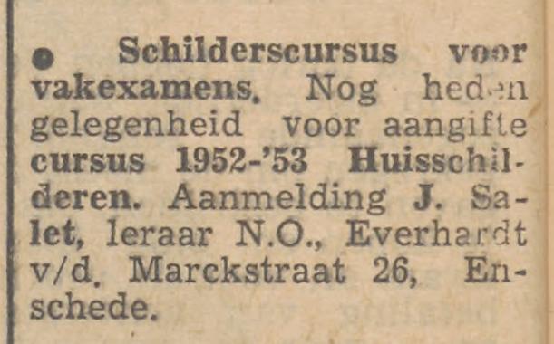 Everhardt van der Marckstraat 26 J. Salet advertentie Tubantia 7-10-1952.jpg