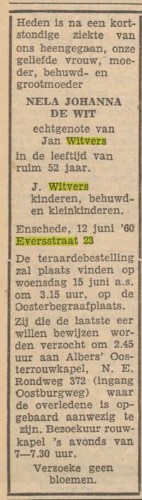 Eversstraat 23 N.J. Witvers-de Wit overlijdensadvertentie Tubantia 14-6-1960.jpg