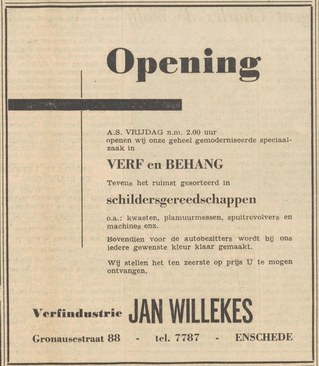 Gronausestraat 88 verfindustrie Jan Willekes advertentie Twentsche Courant 26-2-1959.jpg