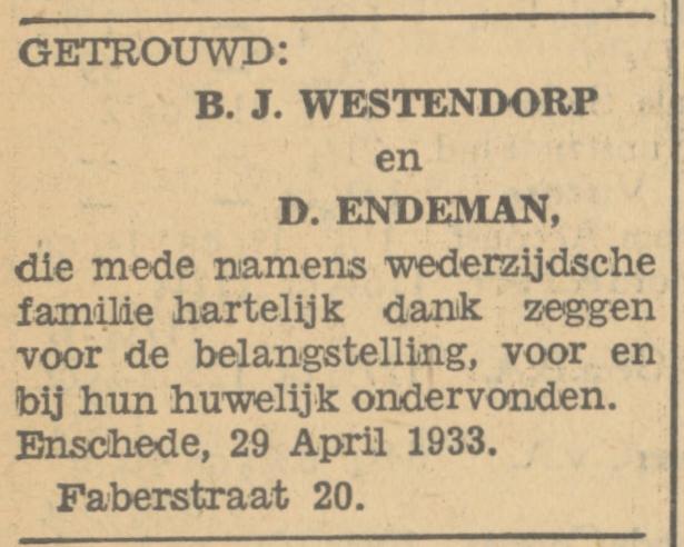 Faberstraat 20 B.J. Westendorp advertentie Tubantia 29-4-1933.jpg