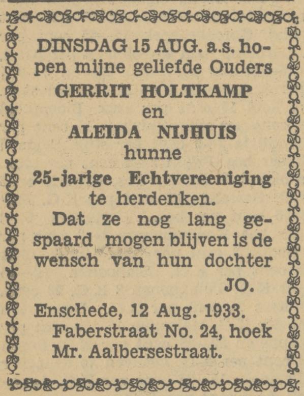 Faberstraat 24 Gerrit Holtkamp advertentie Tubantia 12-8-1933.jpg