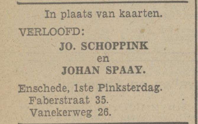 Faberstraat 35 Jo Schoppink advertentie Tubantia 30-5-1941.jpg