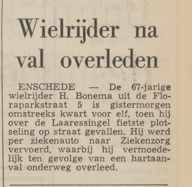 Floraparkstraat 5 H. Bonema krantenbericht Tubantia 27-9-1968.jpg