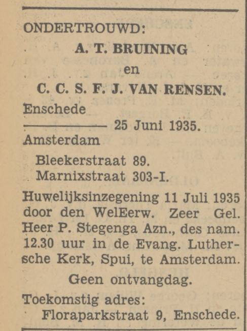 Floraparkstraat 9 A.T. Bruining advertentie Tubantia 25-6-1935.jpg