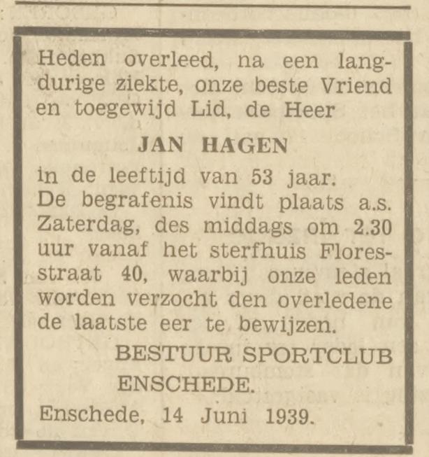 Floresstraat 63 Jan Hagen overlijdensadvertentie Het Volk 16-6-1939.jpg
