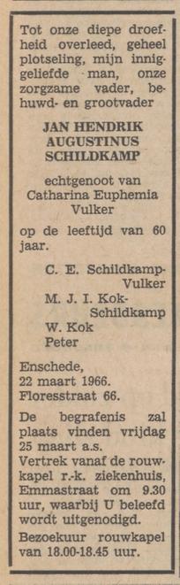 Floresstraat 66 J.H.A. Schildkamp overlijdensadvertentie 24-3-1966.jpg