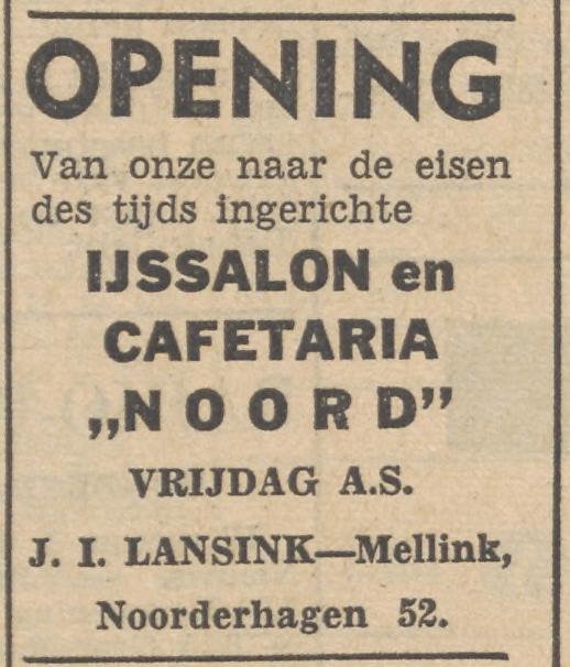 Noorderhagen 52 ijssalon en cafetaria Noord advertentie Tubantia 25-2-1953.jpg