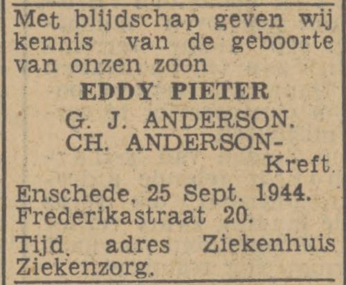 Frederikastraat 20 G.J. Anderson advertentie Twentsch nieuwsblad 26-9-1944.jpg