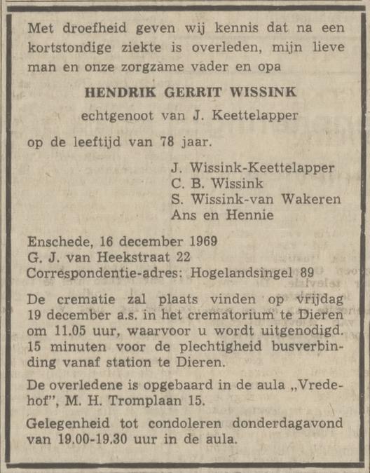 G.J. van Heekstraat 22 H.G. Wissink overlijdensadvertentie Tubantia 17-12-1969.jpg