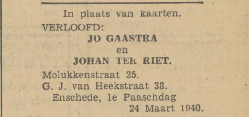 G.J. van Heekstraat 38 Johan ter Riet advertentie Tubantia 21-3-1940.jpg