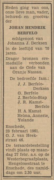 G.J. van Heekstraat 46 J.H. Berfelo overlijdensadvertentie Tubantia 24-2-1961.jpg