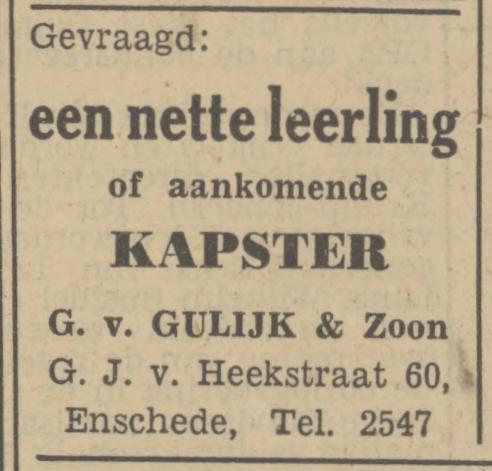 G.J. van Heekstraat 60 G, van Gulijk & Zoon advertentie Tubantia 1-2-1951.jpg