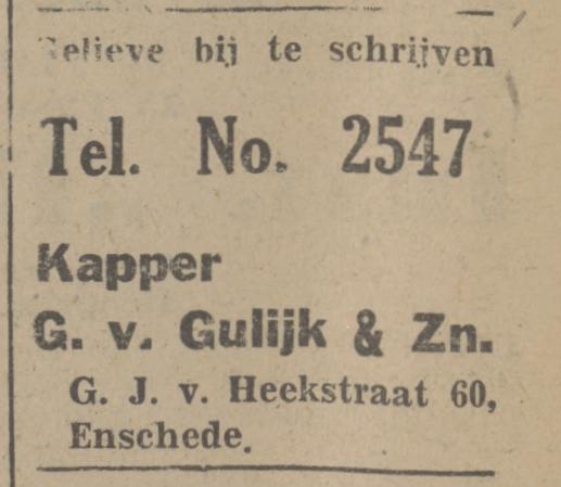 G.J. van Heekstraat 60 G, van Gulijk & Zoon advertentie Tubantia 20-12-1947.jpg