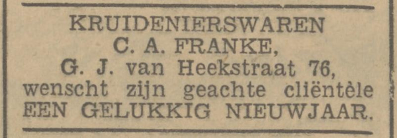 G.J. van Heekstraat 76 C.A. Franke kruidenier advertentie Tubantia 30-12-1939.jpg