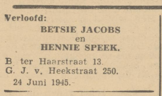 G.J. van Heekstraat 250 Hennie Speek advertentie De Waarheid 20-6-1945.jpg