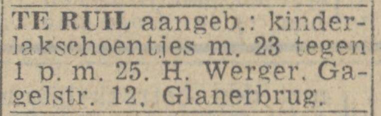 Gagelstraat 12 Glanerbrug H. Werger advertentie Twentsch nieuwsblad 17-6-1944.jpg