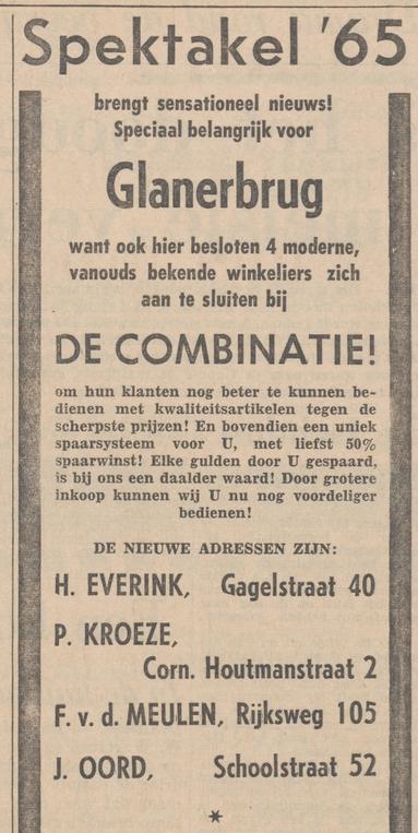 Gagelstraat 40 H. Everink De Combinatie advertentie Tubantia 18-1-1965.jpg