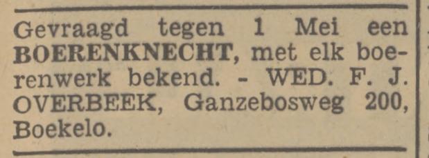 Ganzebosweg 200 Boekelo Wed. F.J. Overbeek advertentie Tubantia 21-3-1942.jpg