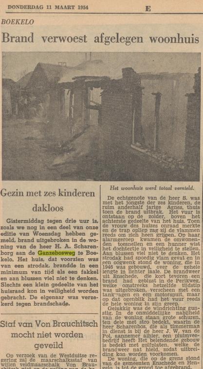 Ganzebosweg 325 H.A. Scharenborg krantenbericht Tubantia 11-3-1954.jpg