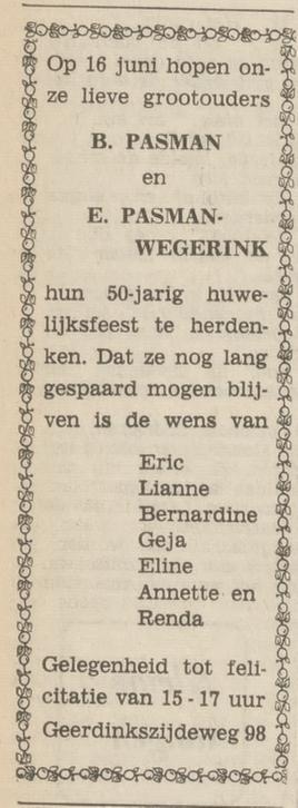 Geerdinkszijdeweg 98 B. Pasman advertentie Tubantia 15-6-1967.jpg