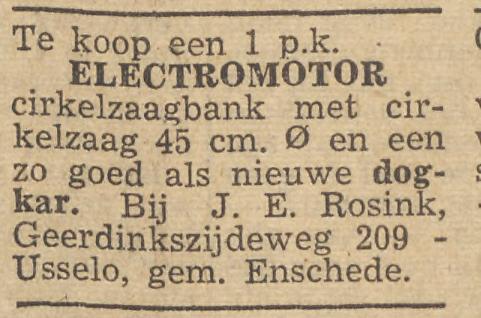 Geerdinkszijdeweg 209 Usselo J.E. Rosink advertentie Twentsche courant 11-10-1955.jpg