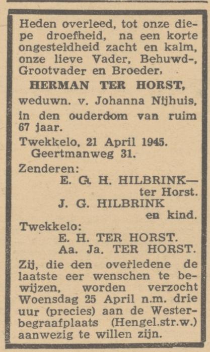 Geertmanweg 31 Twekkelo H. ter Horst advertentie Trouw 24-4-1945.jpg