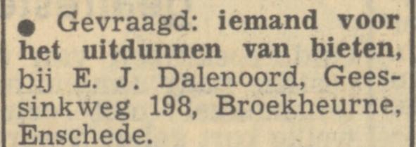 Geessinkweg 198 Broekheurne E.J. Dalenoord advertentie Tubantia 2-6-1949.jpg