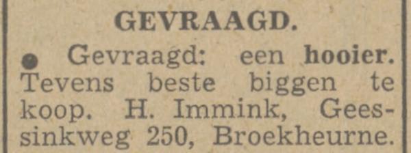 Geessinkweg 250 Broekheurne H. Immink advertentie Tubantia 7-6-1948.jpg