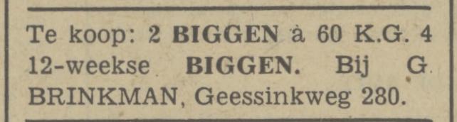 Geessinkweg 250 G. Brinkman advertentie Tubantia 19-2-1941.jpg