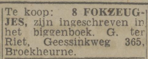 Geessinkweg 365 Broekheurne G. ter Riet advertentie Twentsch nieuwsblad 26-6-1944.jpg