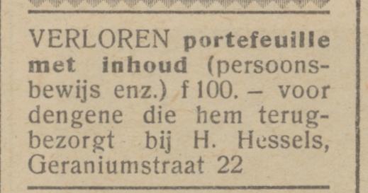 Geraniumstraat 22 H. Hessels advertentie Het Parool 11-4-1945.jpg