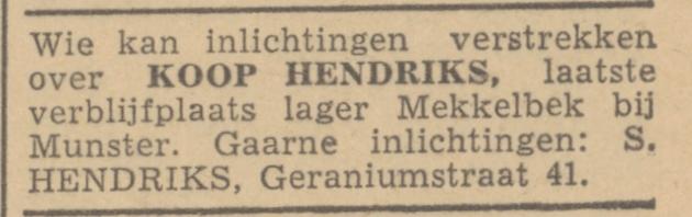 Geraniumstraat 41 S. Hendriks krantenbericht De Waarheid 15-5-1945.jpg