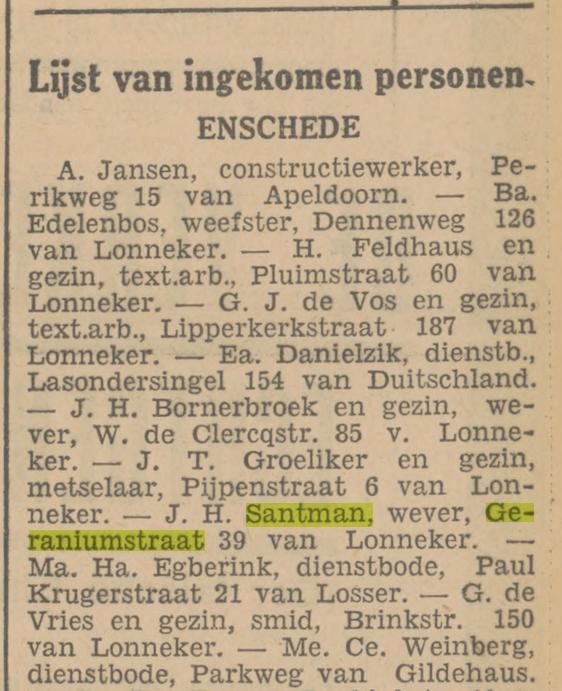 Geraniumstraat 39 J.H. Santman krantenbericht Tubantie 11-6-1931.jpg