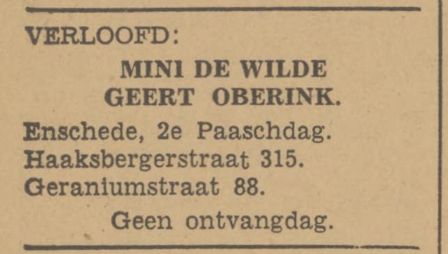 Geraniumstraat 88 Geert Oberink advertentie Tubantia 2-4-1942.jpg
