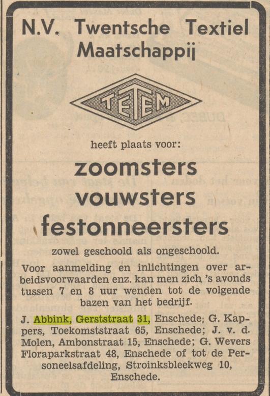 Gerststraat 31 J. Abbink advertentie Tubantia 30-6-1955.jpg