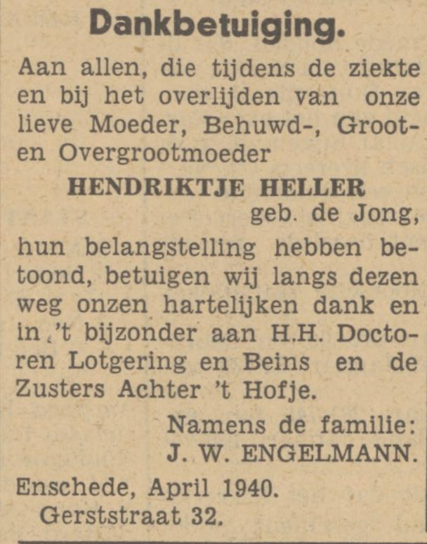 Gerststraat 32 J.W. Engelmann advertentie Tubantia 1-4-1940.jpg