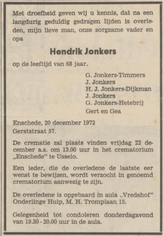 Gerststraat 57 Hendrik Jonkers overlijdensadvertentie Tubantia 21-12-1972.jpg