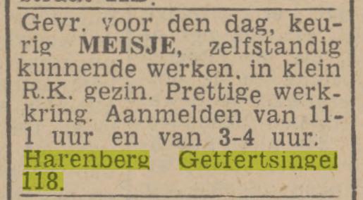 Getfertsingel 118 Harenberg advertentie Twentsch nieuwsblad 1-12-1944.jpg