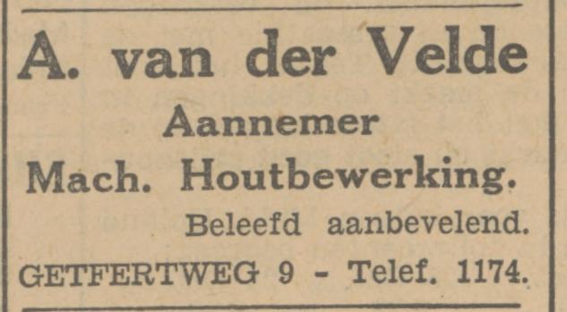 Getfertweg 9 A. van der Velde aannemer advertentie Tubantia 27-10-1932.jpg