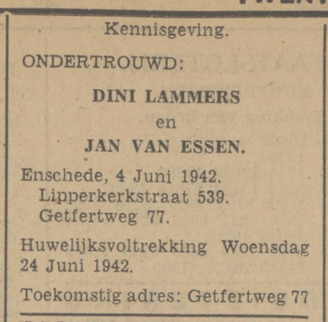 Getfertweg 77 Jan van Essen advertentie Tubantia 4-6-1942.jpg