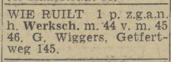 Getfertweg 145 G. Wiggers advertentie Twentsch nieuwsblad 23-8-1943.jpg