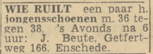 Getfertweg 166 J. Beute advertentie Twentsch nieuwsblad 27-1-1944.jpg