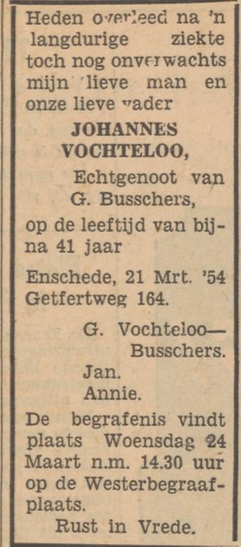 Getfertweg 164 Johannes Vochteloo overlijdensadvertentie Tubantia 22-3-1954.jpg
