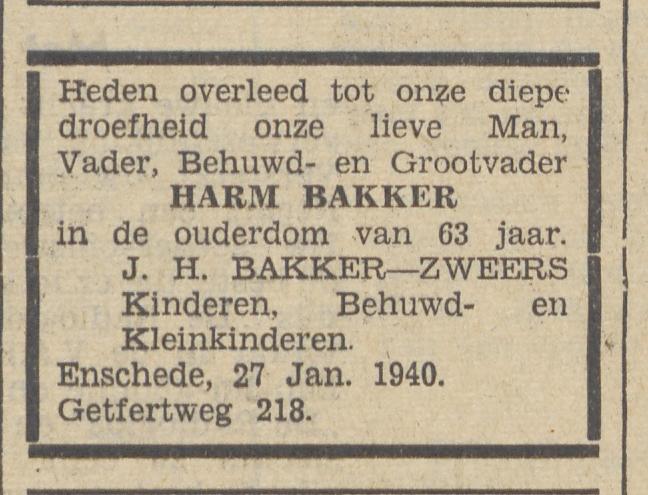 Getfertweg 218 H. Bakker overlijdensadvertentie 30-1-1940.jpg