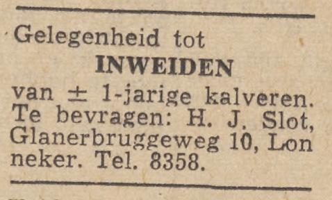 Glanerbruggeweg 10 Lonneker H.J. Slt advertentie Twentsche courant 14-4-1954.jpg