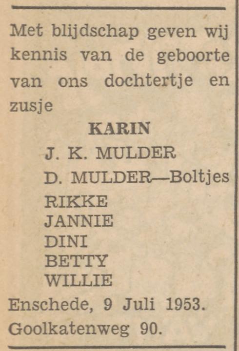 Goolkatenweg 90 J.K. Mulder advertemtie Tubantia 11-7-1953.jpg