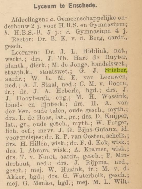 Goolkatenweg 176 G.J. Stieber leraar lyceum Nederlandse Staatsalmanak 1-1-1947.jpg