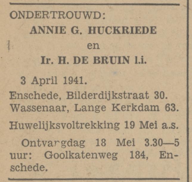 Goolkatenweg 184 H. de Bruin advertentie Tubantia 4-4-1941.jpg